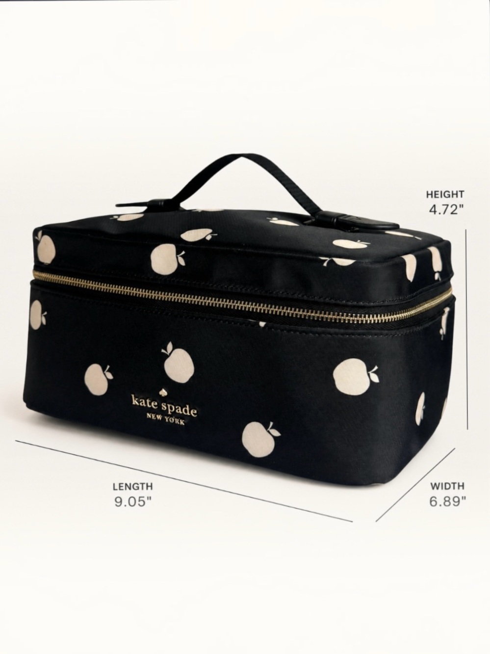Kate Spade Chelsea Apple Print Travel Vanity Cosmetic Case Organizer K8261 NWOT - Picture 4 of 15